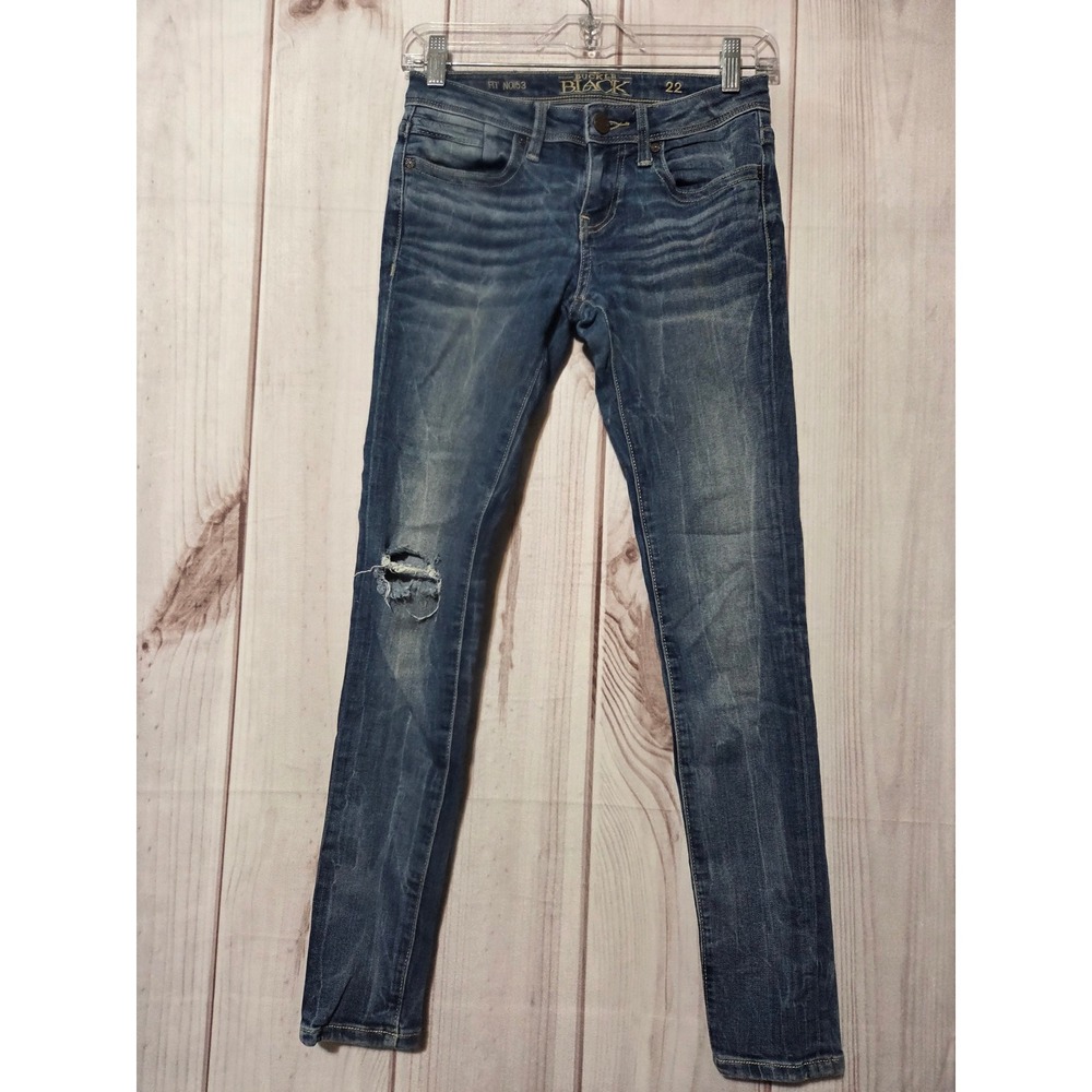 Buckle Black Fit No 53 Womens Jeans Size 22‎ Distressed Blue Denim Ripped